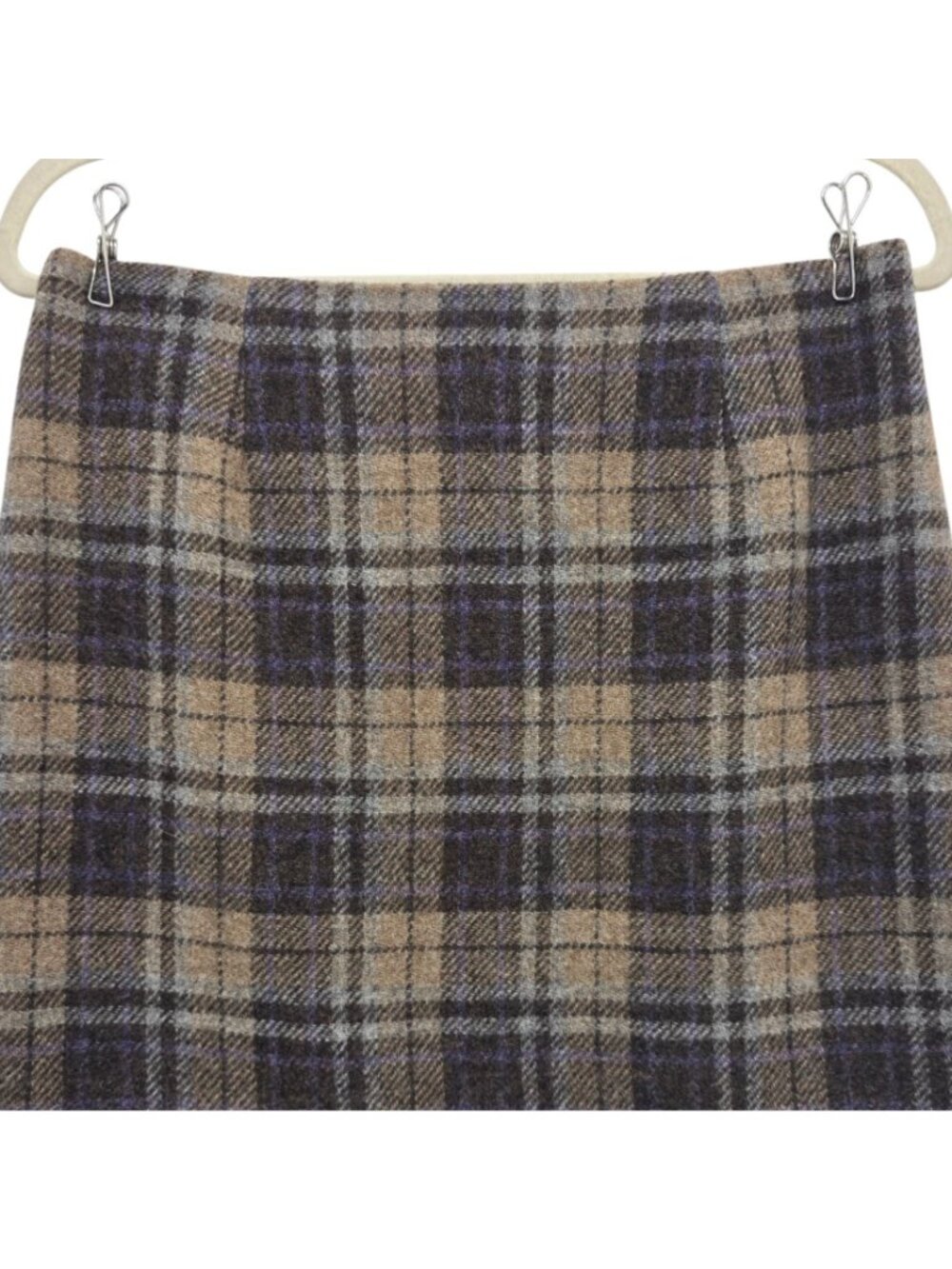 Polo Ralph Lauren Womens 4 Skirt Wool Plaid Leather Buckle Mini Wrap Preppy - Picture 4 of 10